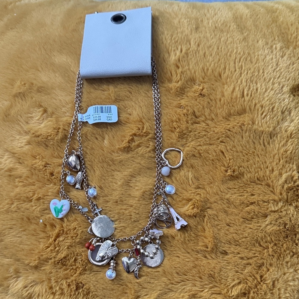 Charming Gold and Silver Charm Necklace
